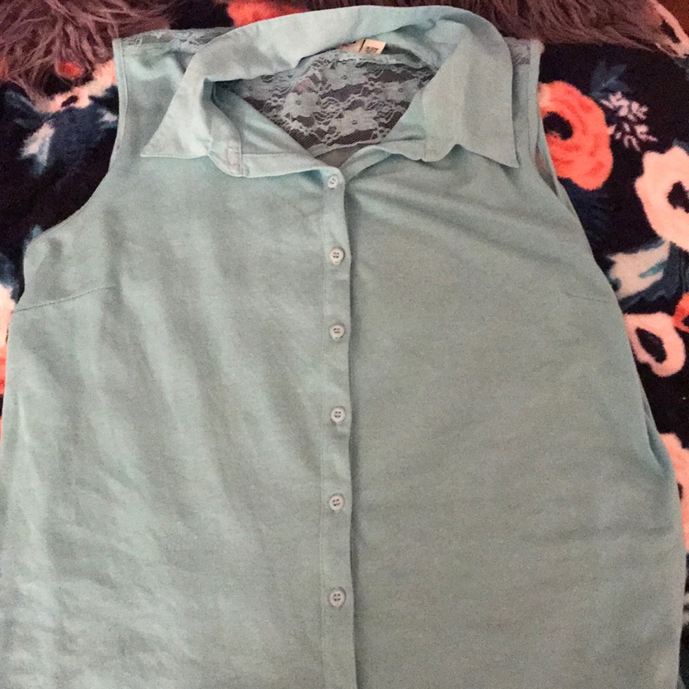 Lace button up